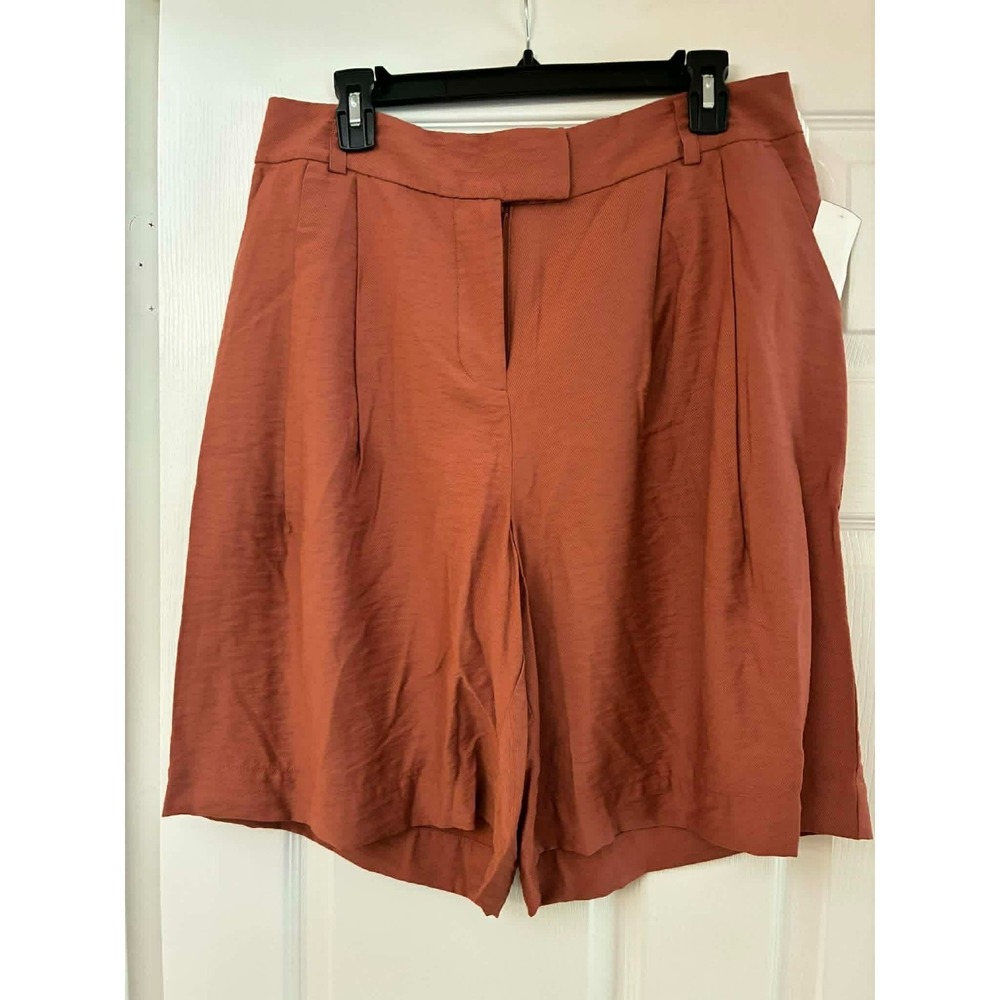 Prologue Womens Rust Brown Dress Shorts‎ Size 12 Taylored Rayon NWT